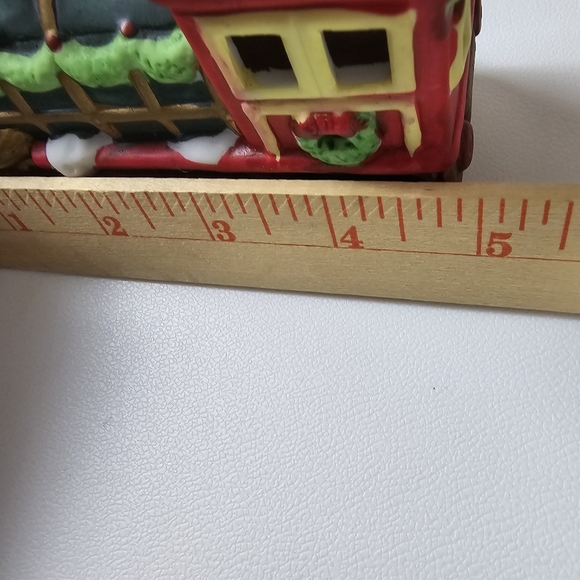 Holiday Trim 3 Piece Porcelain Santa Train Set Christmas Decor North Pole Xmas - Picture 7 of 13